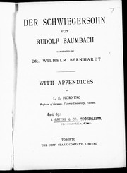 Cover of: Der Schwiegersohn by Rudolf Baumbach, Rudolf Baumbach