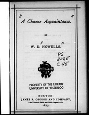 Cover of: A chance acquaintance by William Dean Howells