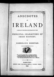 Cover of: Anecdotes of Ireland | 