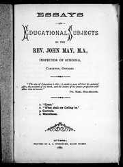 Essays on educational subjects by John May