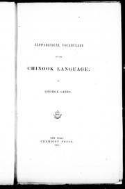 Cover of: Alphabetical vocabulary of the Chinook language
