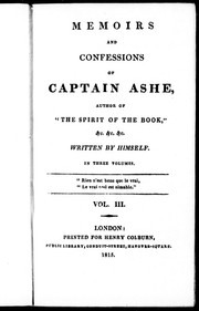 Memoirs and confessions of Captain Ashe by Ashe, Thomas
