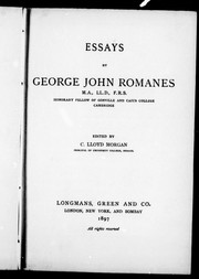 Cover of: Essays by George John Romanes