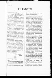 Cover of: Despatches: [a letter dated 12 December, 1865, from Governor Kennedy to the Legislative Assembly, enclosing despatches concerning crown lands].