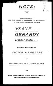 Cover of: Ysaye, Gerardy, Lachaume | 