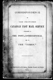 Correspondence on the proposed Canadian fast mail service