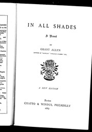 Cover of: In all shades by by Grant Allen.