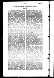 Cover of: A few notes on Canadian matters