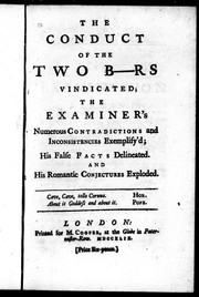 Cover of: The Conduct of the two b-rs vindicated by 
