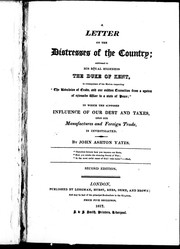 Cover of: A letter on the distresses of the country by by John Ashton Yates.
