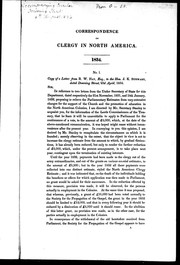 Correspondence on clergy in North America, 1834