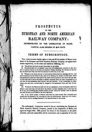 Cover of: Prospectus of the European and North American Railway Company: incorporated by the Legislature of Maine, capital 40,000 shares of $100 each.