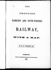 Cover of: The proposed Hamilton and South-Western Railway: with a map