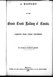 Cover of: A History of the Grand Trunk Railway of Canada | 