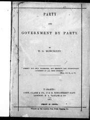 Cover of: Party and government by party