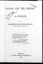 Cover of: Canada and the Empire: a speech