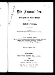Cover of: Die Journalisten by Gustav Freytag