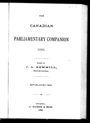 Cover of: The Canadian parliamentary companion, 1885 | 