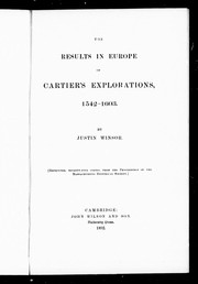 Cover of: The results in Europe of Cartier's explorations, 1542-1603