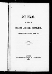 Journal du voyage de M. Saint-Luc de La Corne, Ecr by Saint-Luc de La Corne