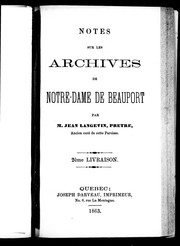 Notes sur les archives de Notre-Dame de Beauport by Jean Langevin