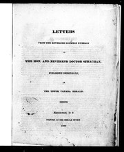 Cover of: Letters from the Reverend Egerton Ryerson to the Hon. and Reverend Doctor Strachan by Egerton Ryerson