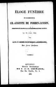 Cover of: Eloge funèbre de Monseigneur Ch.-Auguste de Forbin-Janson by Henri-Dominique Lacordaire