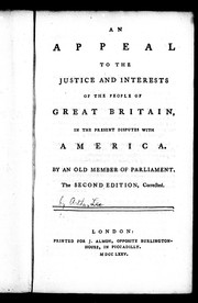 Cover of: An appeal to the justice and interests of the people of Great Britain, in the present disputes with America