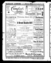 Cover of: Chas. Frohmann's Company presenting a grand double bill!: the performance will commence with a comedietta, in one act entitled "Chums" by Thos. Frost ... ; selected by A.M. Palmer ... [et al.].