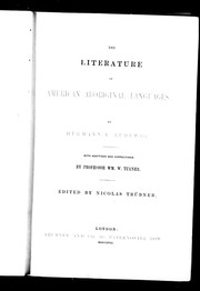 Cover of: The literature of American aboriginal languages