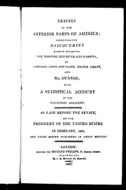 Cover of: Travels in the interior parts of America by Meriwether Lewis