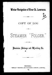 Copy of log of steamer "Folger" of the Dominion Salvage and Wrecking Co by James Martin sj