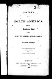 Cover of: Letters from North America by by Adam Hodgson.