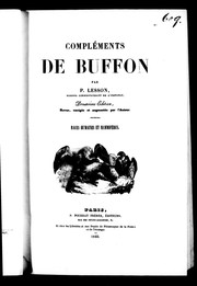 Cover of: Compléments de Buffon by R.-P Lesson