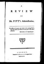 Cover of: A review of Mr. Pitt