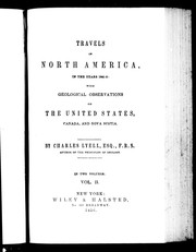 Cover of: Travels in North America: in the years 1841-2 : with geological observations on the United States, Canada and Nova Scotia