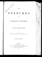Cover of: The speeches and public letters of the Hon. Joseph Howe by Joseph Howe
