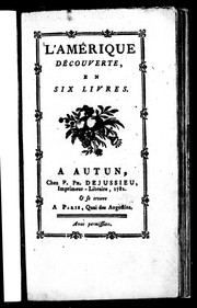 Cover of: L'Amérique dècouiverte, en six livres