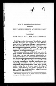 Notes on post-Pliocene deposits at Rivière-du-Loup, and Tadoussac by John William Dawson