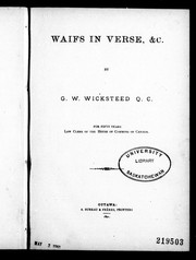Cover of: Waifs in verse, &c