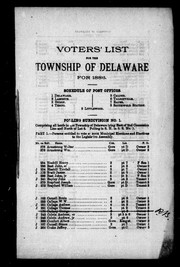 Cover of: Voters' list for the township of Delaware for 1886