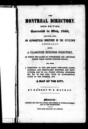 Cover of: The Montreal directory by Robert W. Stuart Mackay