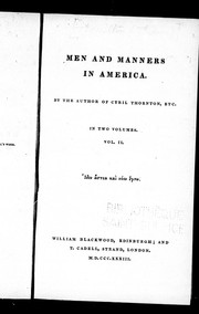 Cover of: Men and manners in America