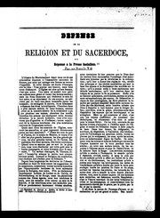 Cover of: Défense de la religion et du sacerdoce ou Réponse à la presse socialiste by Louis Proulx