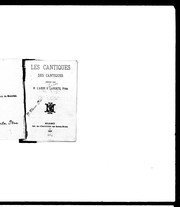 Cover of: Les cantiques des cantiques
