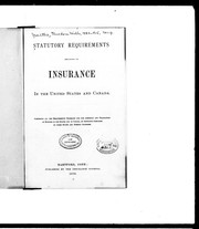 Cover of: Statutory requirements relating to insurance in the United States and Canada | Theodore Mills Maltbie