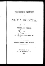 Cover of: Descriptive sketches of Nova Scotia in prose and verse by Elizabeth Frame