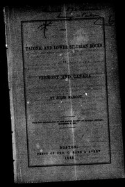 The Taconic and Lower Silurian rocks of Vermont and Canada by Marcou, Jules