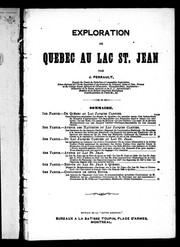 Cover of: Exploration de Québec au lac St. Jean by J. X. Perrault