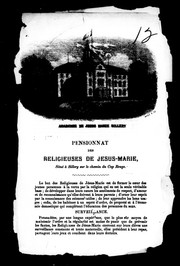 Cover of: Pensionnat des religieuses de Jésus-Marie, situé à Sillery sur le chemin du Cap Rouge by Pensionnat de Jésus-Marie de Sillery